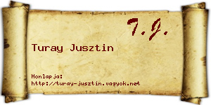Turay Jusztin névjegykártya